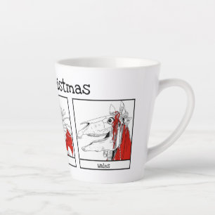 Caneca De Café Latte Caracteres De Natal À Volta Da Ilustração Mundi