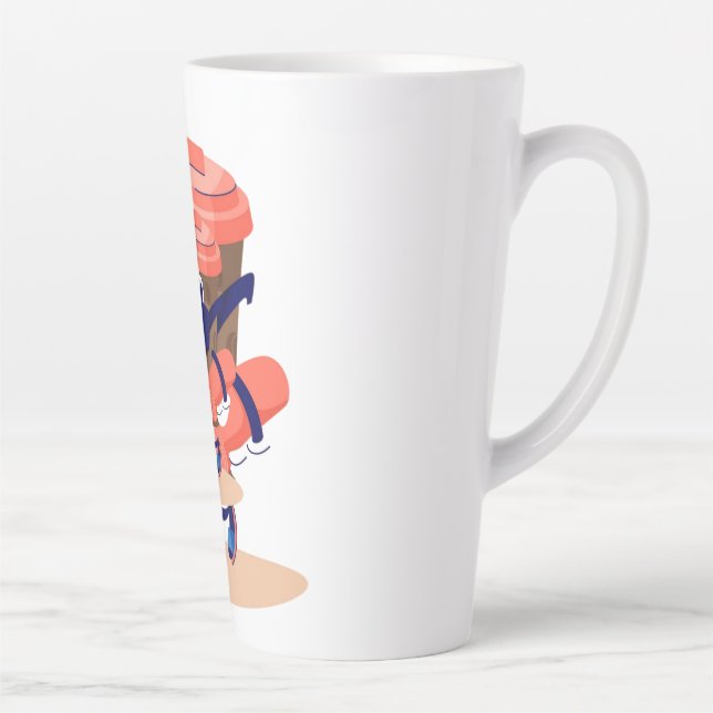 Caneca De Café Latte Caráter legal e engraçado do café (Direita)