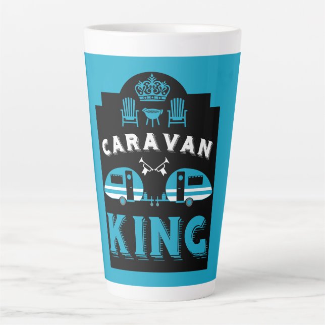 Caneca De Café Latte Caravan King Presente Para Campers (Frente)