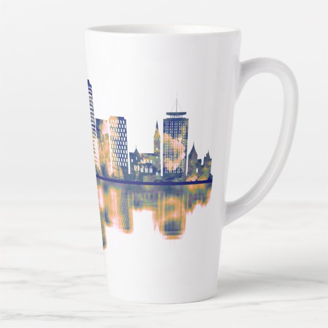 Caneca De Café Latte Cardiff Skyline (Direita)