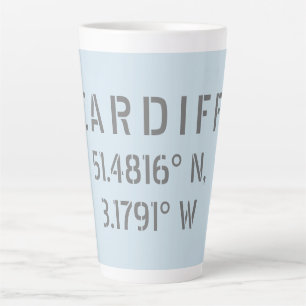 Caneca De Café Latte Cardiff Wales Latitude & Longitude