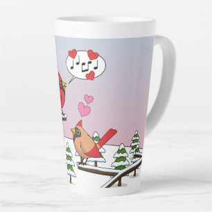 Caneca De Café Latte Cardinhos de Norte Vermelho Bonito Adoram Paisagem
