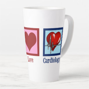 Caneca De Café Latte Cardiologia de Paz e Amor Cirurgião Cardíaco Bat