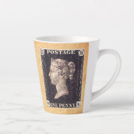Caneca De Café Latte Carimbo de Penny Black