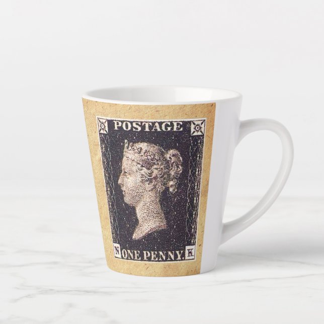 Caneca De Café Latte Carimbo de Penny Black (Direita)