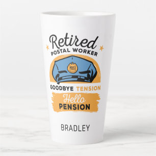 Caneca De Café Latte Carrier Carta-Trabalhador Aposentado Retirada