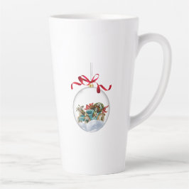 Caneca De Café Latte Carro Antigo em uma Bolha de Natal Transparente