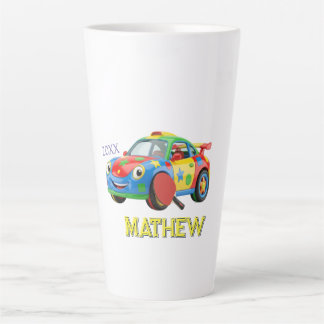 CANECA DE CAFÉ LATTE CARRO ESPORTIVO COLORIDO REMO HOMEM NOME ANO 20XX