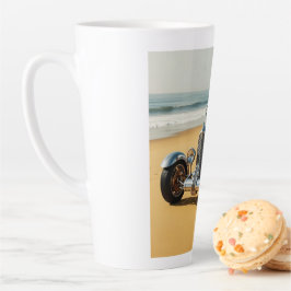 Caneca De Café Latte Carro vintage de prata na praia