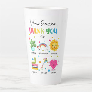 Caneca De Café Latte Cartão de agradecimento para professor de graduaçã