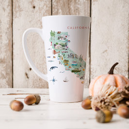 Caneca De Café Latte Cartão Postal de Viagem Antigo | Caneca de Latte d