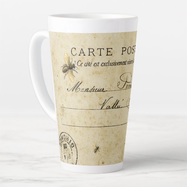 Caneca De Café Latte Cartão Poste francês de abelhas (Ângulo esquerdo)