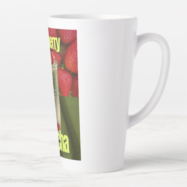 Caneca De Café Latte Cartaz de Latte de Matcha com Morango – Bebida de  (Direita)
