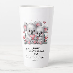 Caneca De Café Latte Cartoon bonito Koala abre Namorados