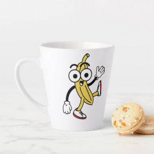Caneca De Café Latte Cartoon de Banana