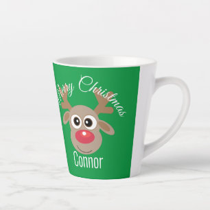Caneca De Café Latte Cartoon de Cartoon Gato de Natal
