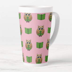 Caneca De Café Latte Cartoon de Leitura de Carroçaria