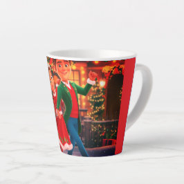 Caneca De Café Latte Cartoon de Natal Princesa Latte Mug