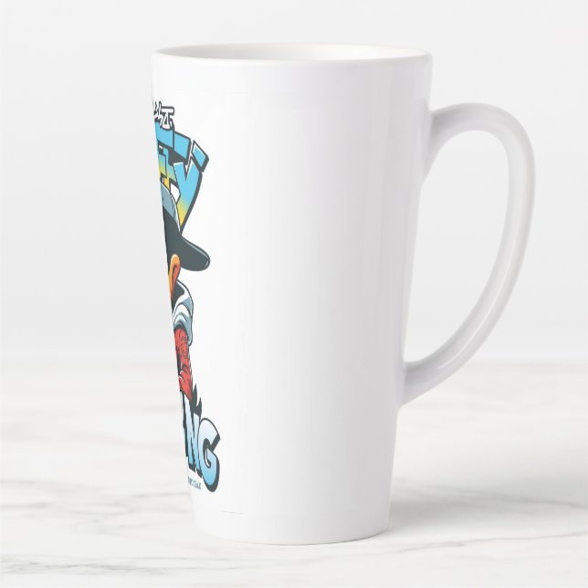 Caneca De Café Latte Cartoon Engraçado (Direita)
