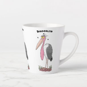 Caneca De Café Latte Cartoon engraçado marabou