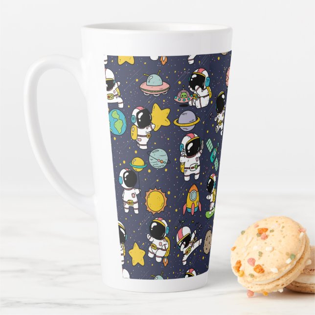 Caneca De Café Latte Cartoon espacial astronauta (In Situ)