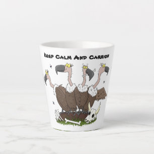 Caneca De Café Latte Cartoon humorístico para abutres engraçados