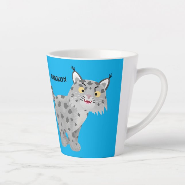 Caneca De Café Latte Cartoon lince lince de lince (Direita)