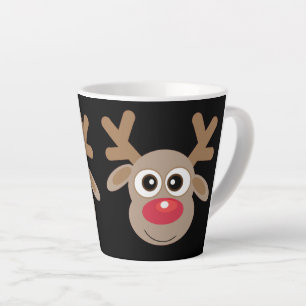 Caneca De Café Latte Cartoon preto-latão-caneca-branca-natalina