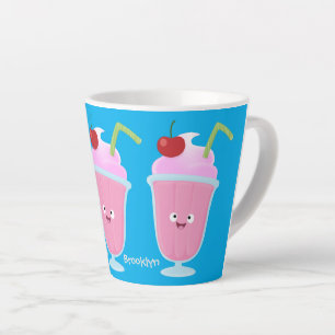 Caneca De Café Latte Cartoon sundae de sorvete de morango