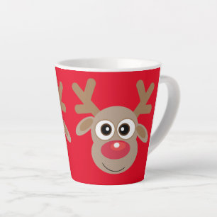 Caneca De Café Latte Cartoon Vermelho de Grafo de Natal