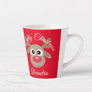 Caneca De Café Latte Cartoon Vermelho de Grafo de Natal