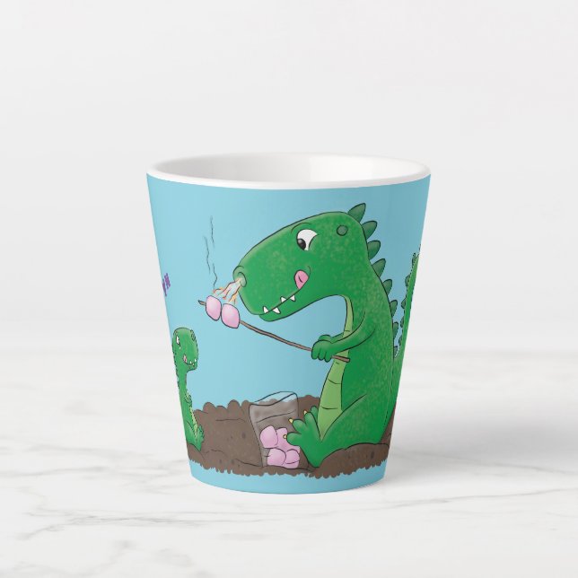 Caneca De Café Latte Cartoons de marshmallow de dragões-cúpulas (Frente)