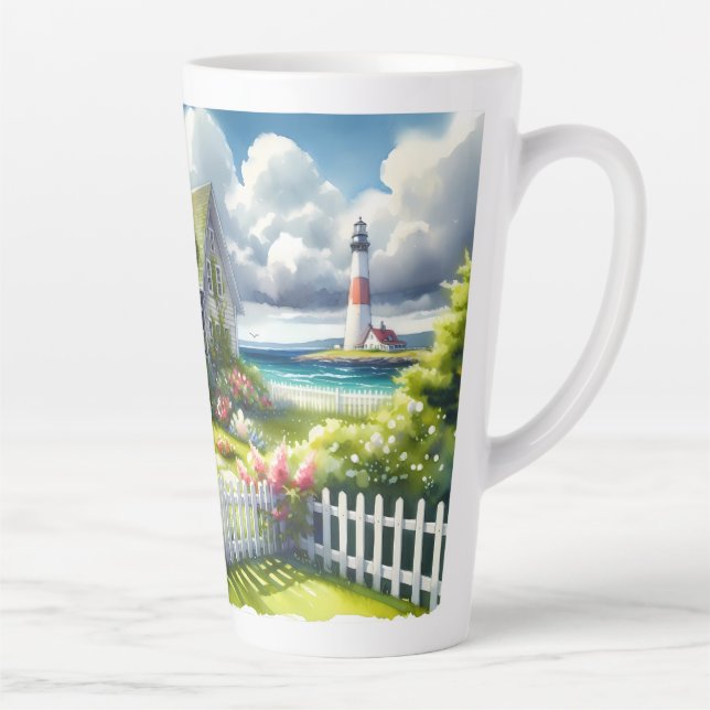 Caneca De Café Latte Casa com vista para o farol (Direita)