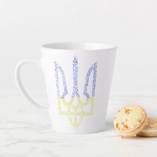 Caneca De Café Latte Casaco da Ucrânia do modelo espiral tridente de ar