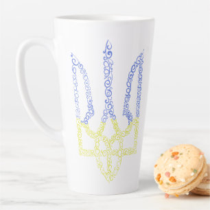 Caneca De Café Latte Casaco da Ucrânia do modelo espiral tridente de ar