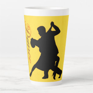 Caneca De Café Latte Casal de dança da silhueta