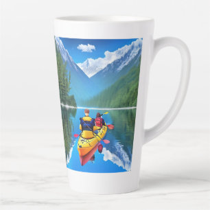 Caneca De Café Latte Casal em Kayak   Kayaking Themed