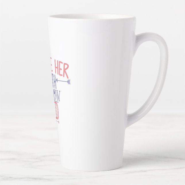 Caneca De Café Latte Casal Presente Eu A Amo Com Cupido De Seta (Direita)
