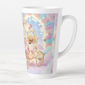 Caneca De Café Latte Casamento de Cachorrinho Fofo Carruagem de Conto d