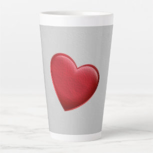 Caneca De Café Latte Casamento de Trendy Love da Cinza Vermelha do Cora