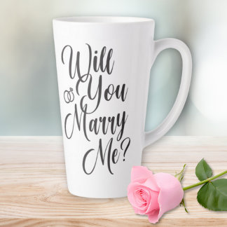 Caneca De Café Latte Casamento Elegante Roteiro de Proposta de Casament
