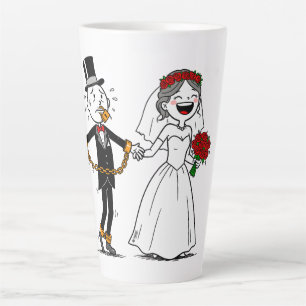 Caneca De Café Latte Casamento feliz engraçado