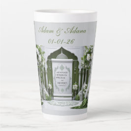 Caneca De Café Latte Casamento Islâmico Personalizado