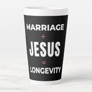 Caneca De Café Latte Casamento + Jesus = Longevidade