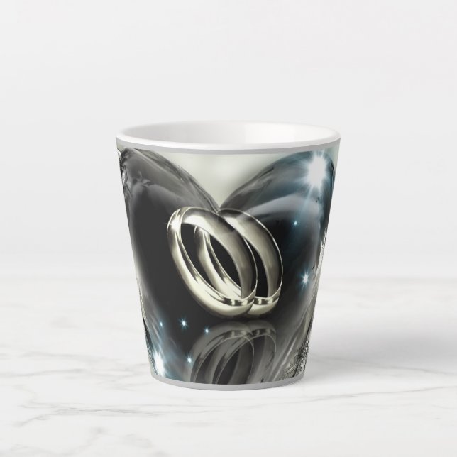 Caneca De Café Latte Casamento O Que Deus Uniu (Prata) (Frente)