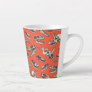 Caneca De Café Latte Cascas de Dinossauro Laranja e Marinho