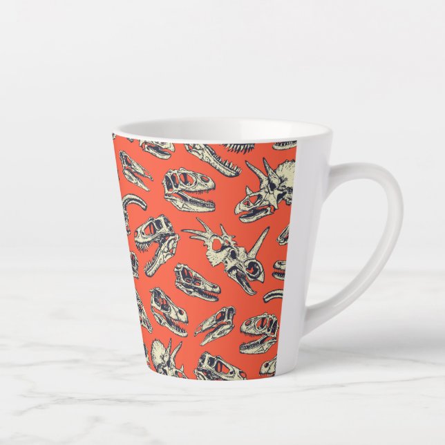 Caneca De Café Latte Cascas de Dinossauro Laranja e Marinho (Direita)