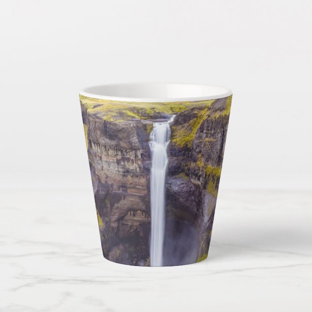 Caneca De Café Latte Cascata do Haifox, Islândia (Frente)