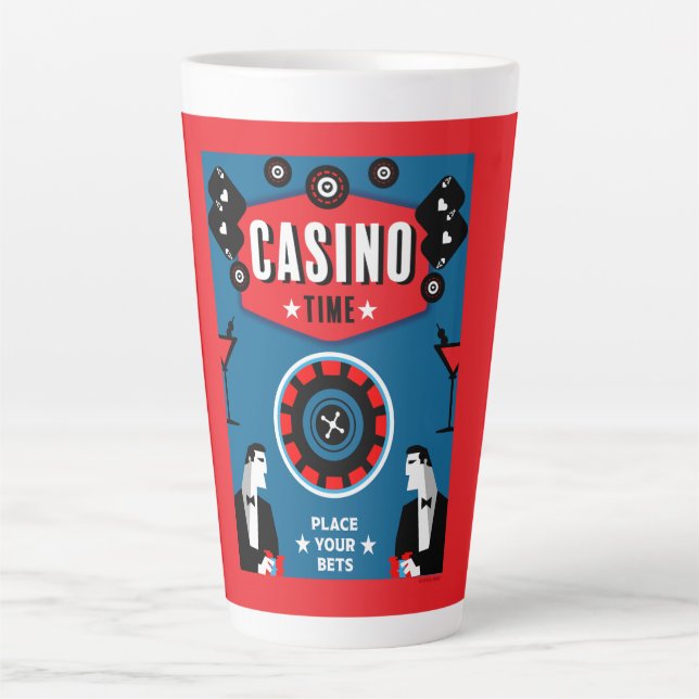 Caneca De Café Latte Casino Gambling Poker Roulette (Frente)
