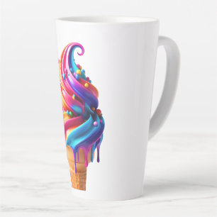 Caneca De Café Latte Casquinha de sorvete clássico da SlipperyJoe